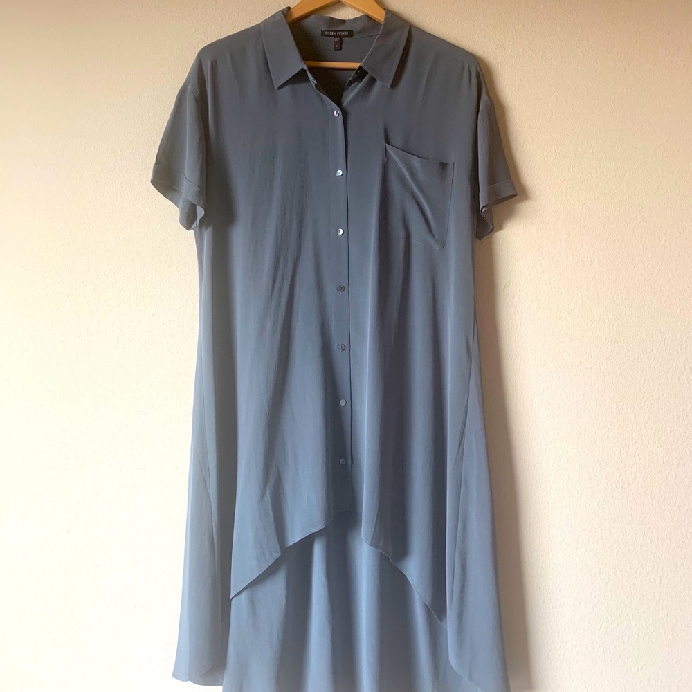 Eileen Fisher silk georgette shirtdress